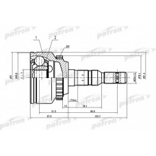 PCV1618 PATRON Шарнирный комплект, приводной вал