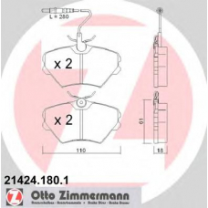 21424.180.1 ZIMMERMANN Комплект тормозных колодок, дисковый тормоз