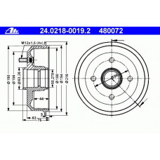 24.0218-0019.2 ATE Тормозной барабан