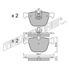 789.9 TRUSTING Комплект тормозных колодок, дисковый тормоз