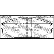 0301-YD1F FEBEST Комплект тормозных колодок, дисковый тормоз