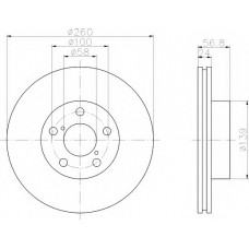 8DD 355 105-321 HELLA Тормозной диск