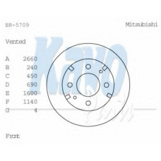 BR-5709 KAVO PARTS Тормозной диск