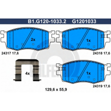 B1.G120-1033.2 GALFER Комплект тормозных колодок, дисковый тормоз