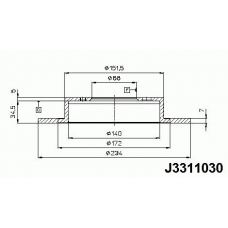 J3311030 NIPPARTS Тормозной диск