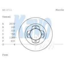 BR-4711 KAVO PARTS Тормозной диск