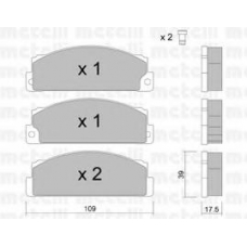 22-0102-0 METELLI Комплект тормозных колодок, дисковый тормоз