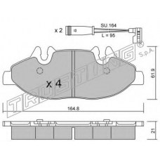 591.0W TRUSTING Комплект тормозных колодок, дисковый тормоз