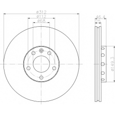 8DD 355 121-972 HELLA PAGID Тормозной диск