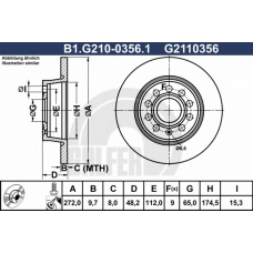 B1.G210-0356.1 GALFER Тормозной диск