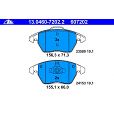 13.0460-7202.2 ATE Комплект тормозных колодок, дисковый тормоз