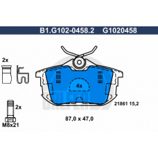 B1.G102-0458.2 GALFER Комплект тормозных колодок, дисковый тормоз