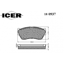 180937 ICER Комплект тормозных колодок, дисковый тормоз