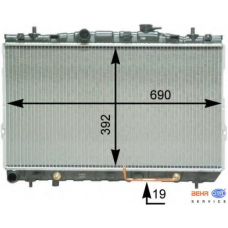 8MK 376 762-121 HELLA Радиатор, охлаждение двигателя