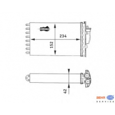 8FH 351 312-171 HELLA Теплообменник, отопление салона