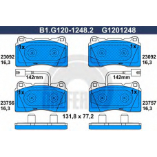 B1.G120-1248.2 GALFER Комплект тормозных колодок, дисковый тормоз