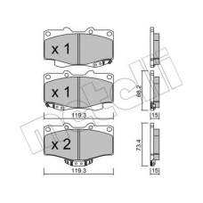 22-0129-0 METELLI Комплект тормозных колодок, дисковый тормоз