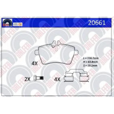20661 GALFER Комплект тормозных колодок, дисковый тормоз