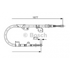 1 987 477 536 BOSCH Трос, стояночная тормозная система