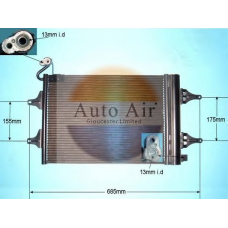 16-9569 AUTO AIR GLOUCESTER Конденсатор, кондиционер