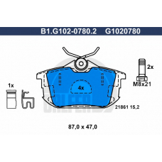 B1.G102-0780.2 GALFER Комплект тормозных колодок, дисковый тормоз