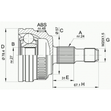 CVJ5354.10 OPEN PARTS Шарнирный комплект, приводной вал