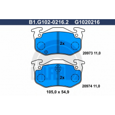 B1.G102-0216.2 GALFER Комплект тормозных колодок, дисковый тормоз
