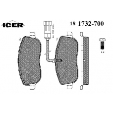 181732-700 ICER Комплект тормозных колодок, дисковый тормоз