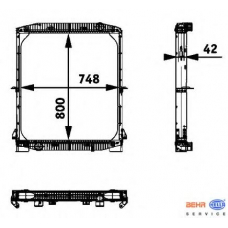 8MK 376 721-611 HELLA Радиатор, охлаждение двигателя