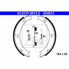 03.0137-4013.2 ATE Комплект тормозных колодок, стояночная тормозная с