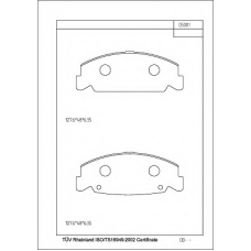 KD55107 ASIMCO Комплект тормозных колодок, дисковый тормоз