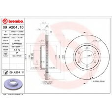 09.A204.10 BREMBO Тормозной диск