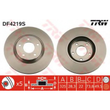 DF4219S TRW Тормозной диск