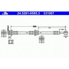 24.5281-0585.3 ATE Тормозной шланг