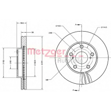 6110537 METZGER Тормозной диск