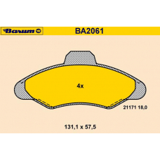 BA2061 BARUM Комплект тормозных колодок, дисковый тормоз