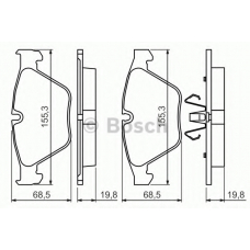 0 986 494 354 BOSCH Комплект тормозных колодок, дисковый тормоз