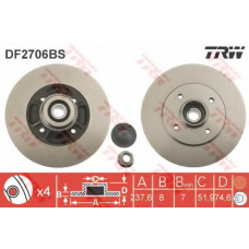 DF2706BS TRW Тормозной диск