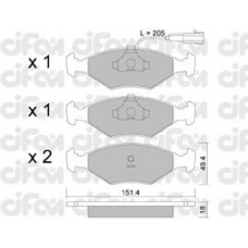 822-057-4 CIFAM Комплект тормозных колодок, дисковый тормоз