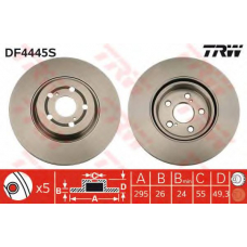 DF4445S TRW Тормозной диск