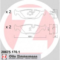 20675.170.1 ZIMMERMANN Комплект тормозных колодок, дисковый тормоз