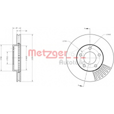 6110421 METZGER Тормозной диск