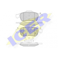 182228 ICER Комплект тормозных колодок, дисковый тормоз
