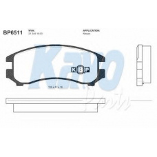 BP-6511 KAVO PARTS Комплект тормозных колодок, дисковый тормоз