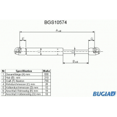 BGS10574 BUGIAD Газовая пружина, крышка багажник