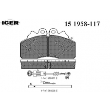 151958-117 ICER Комплект тормозных колодок, дисковый тормоз