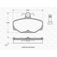 363702160028 MAGNETI MARELLI Комплект тормозных колодок, дисковый тормоз