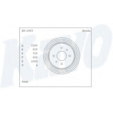 BD-2453 KAVO PARTS Тормозной барабан