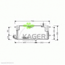 94-5390 KAGER Конденсатор, кондиционер