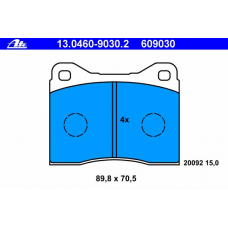 13.0460-9030.2 ATE Комплект тормозных колодок, дисковый тормоз